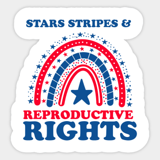 Pro Choice Boho Rainbow Feminist Stars Stripes Reproductive Rights Sticker